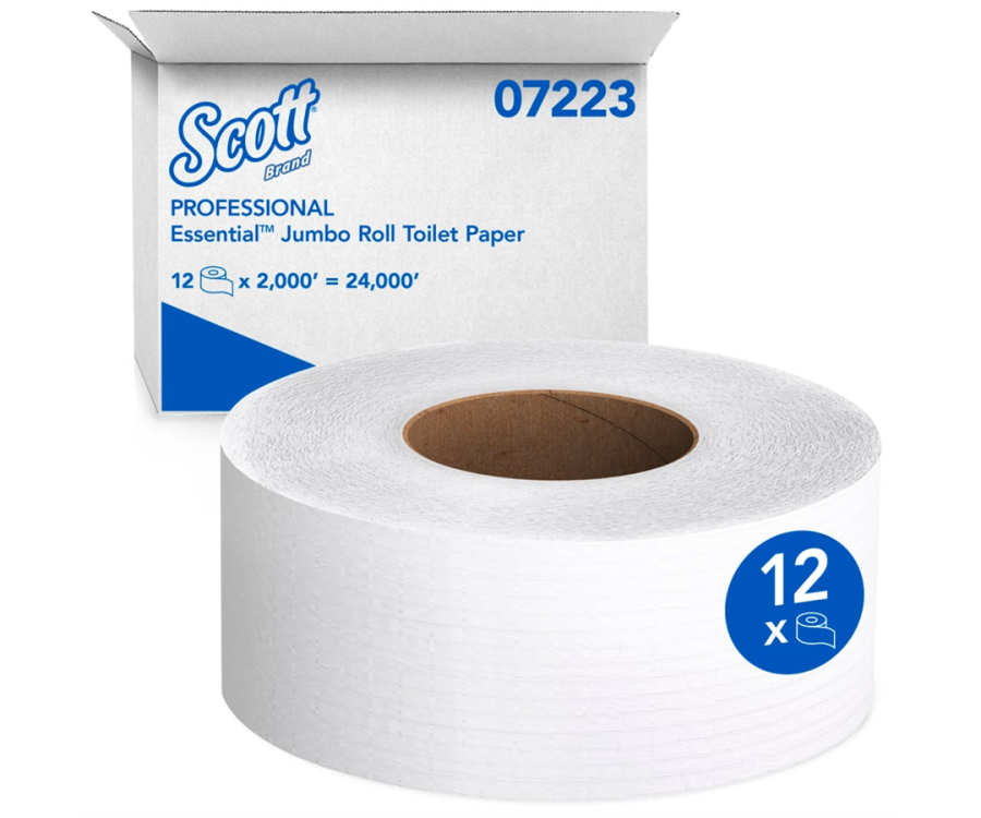 Scott® Essential 1-Ply Jumbo Roll Toilet Paper (3.27 in. x 2000 ft., 12/Case)